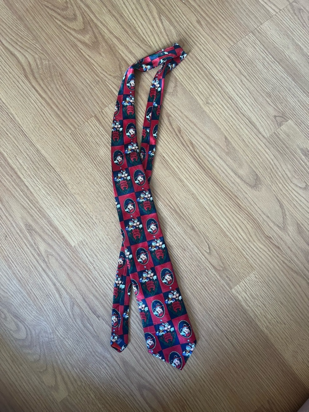 Disney Red and Black Mickey & Friends Christmas Tie